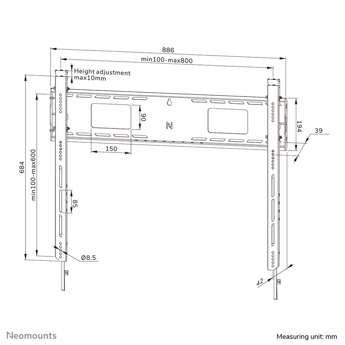 Afbeeldingen van TV Mount Neomounts WL30-750BL18 43"