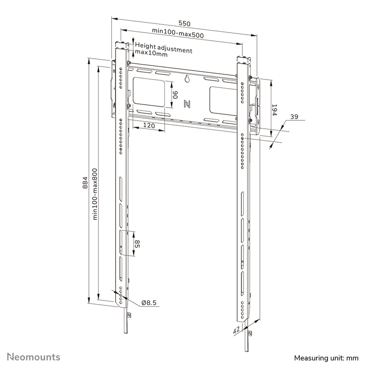 Afbeeldingen van TV Mount Neomounts WL30-750BL18P 100 kg 98"
