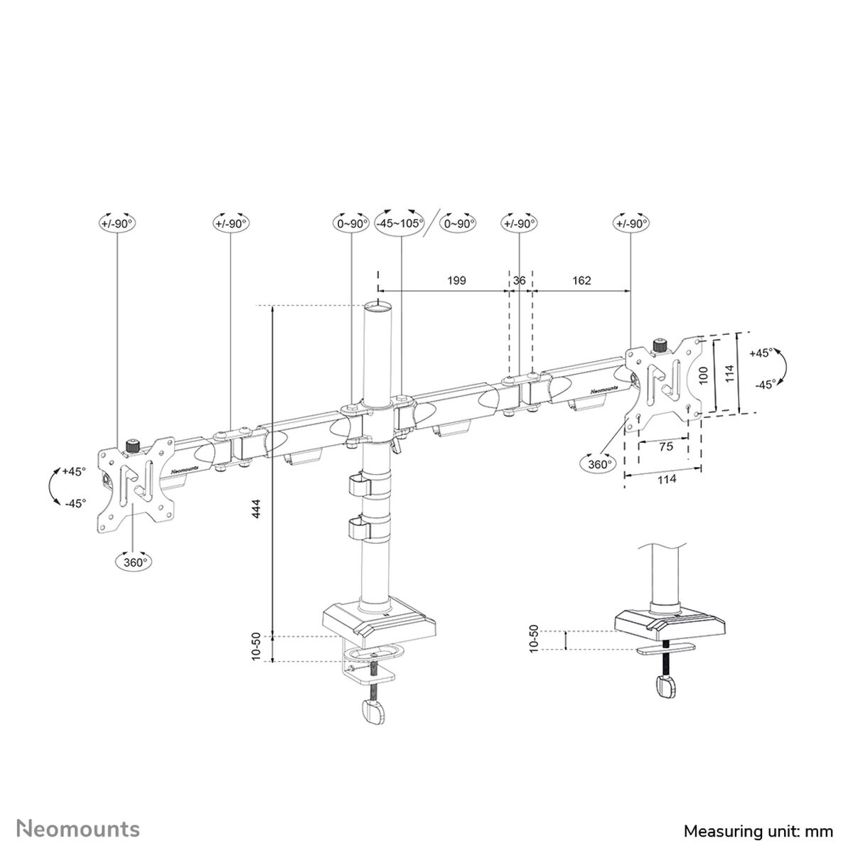 Afbeeldingen van Screen Table Support Neomounts DS60-600BL2 10" 32"