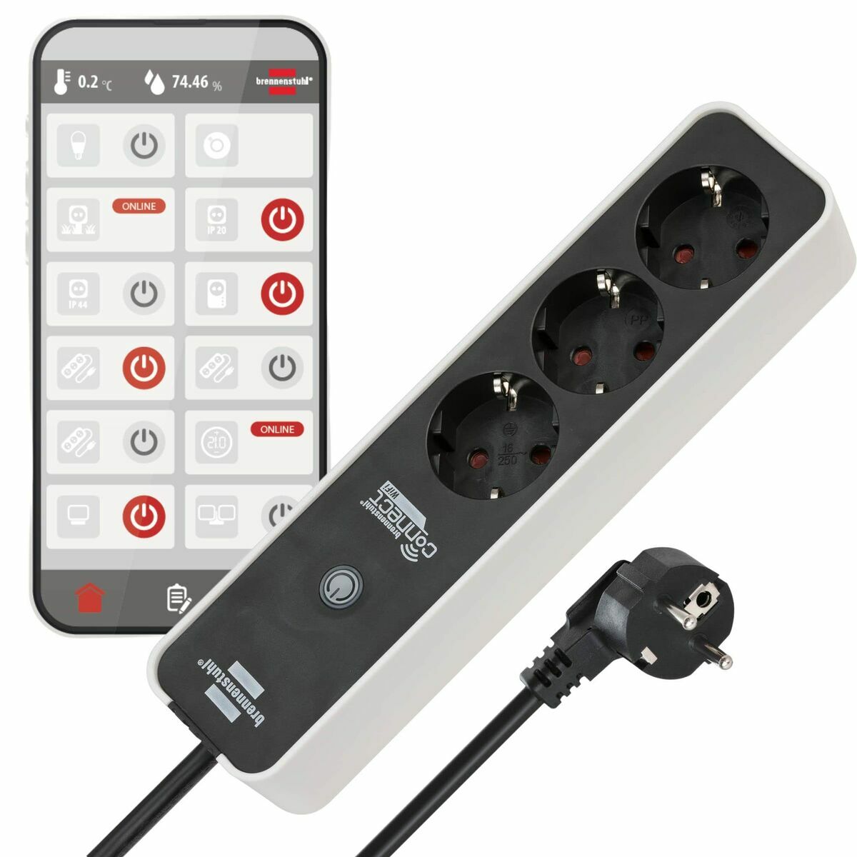 Ευφυής Πολύπριζα Brennenstuhl brennenstuhl®Connect WiFi 3600 W 2.4 GHz (1,5 m)