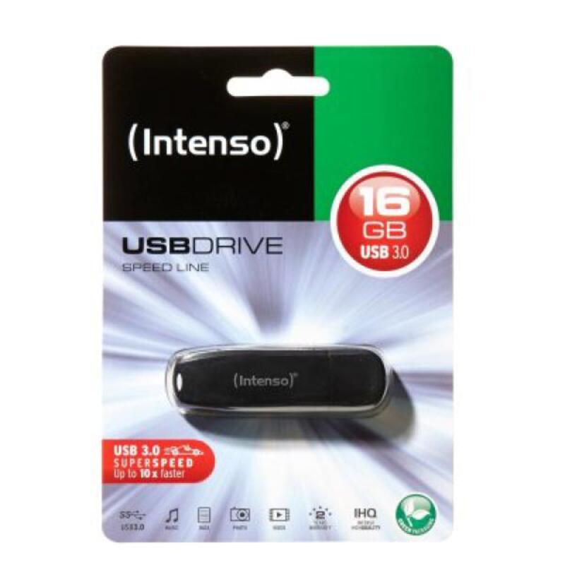 Clé USB INTENSO Speed Line USB 3.0 16 GB Noir 16 GB DDR3 SDRAM