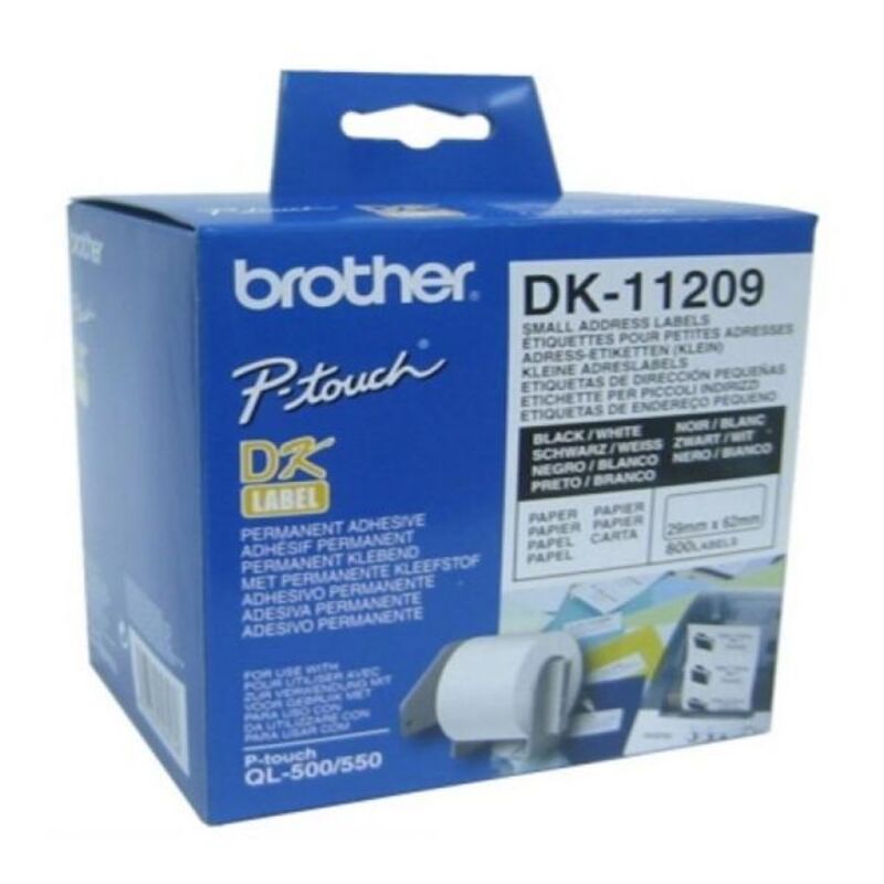 Etiquettes pour Imprimante Brother DK11209 62 x 29 mm Blanc
