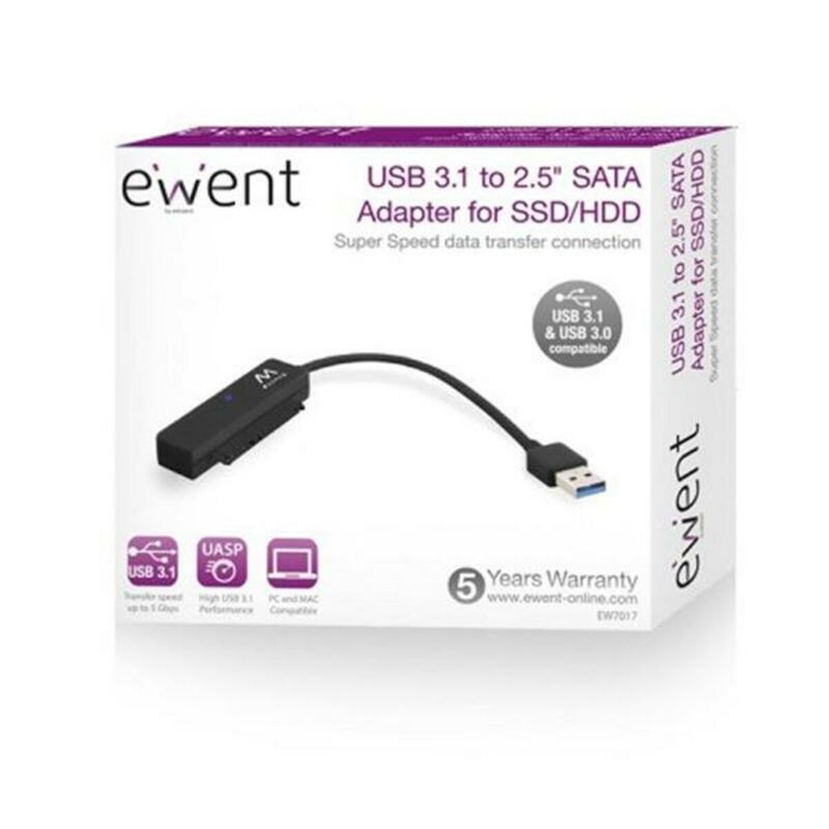 USB-adapter til SATA til harddisk Ewent EW7017 2,5" USB 3.0