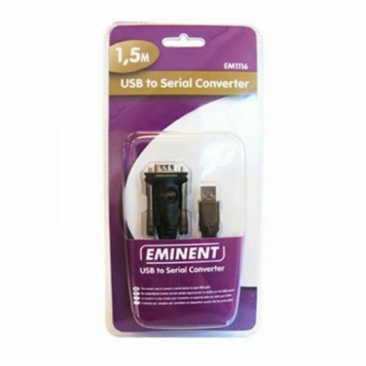 Picture of USB to Serial Port Cable Ewent EW1116 Black 1,5 m
