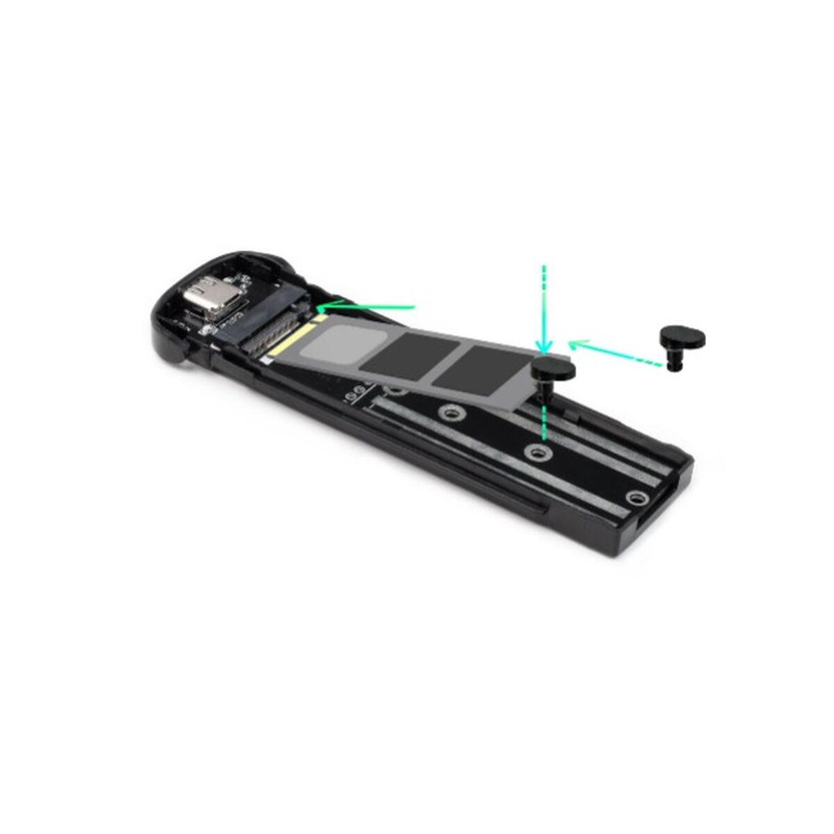 Picture of External Box TooQ TQE-2201B Black USB-C USB 3.0 M.2