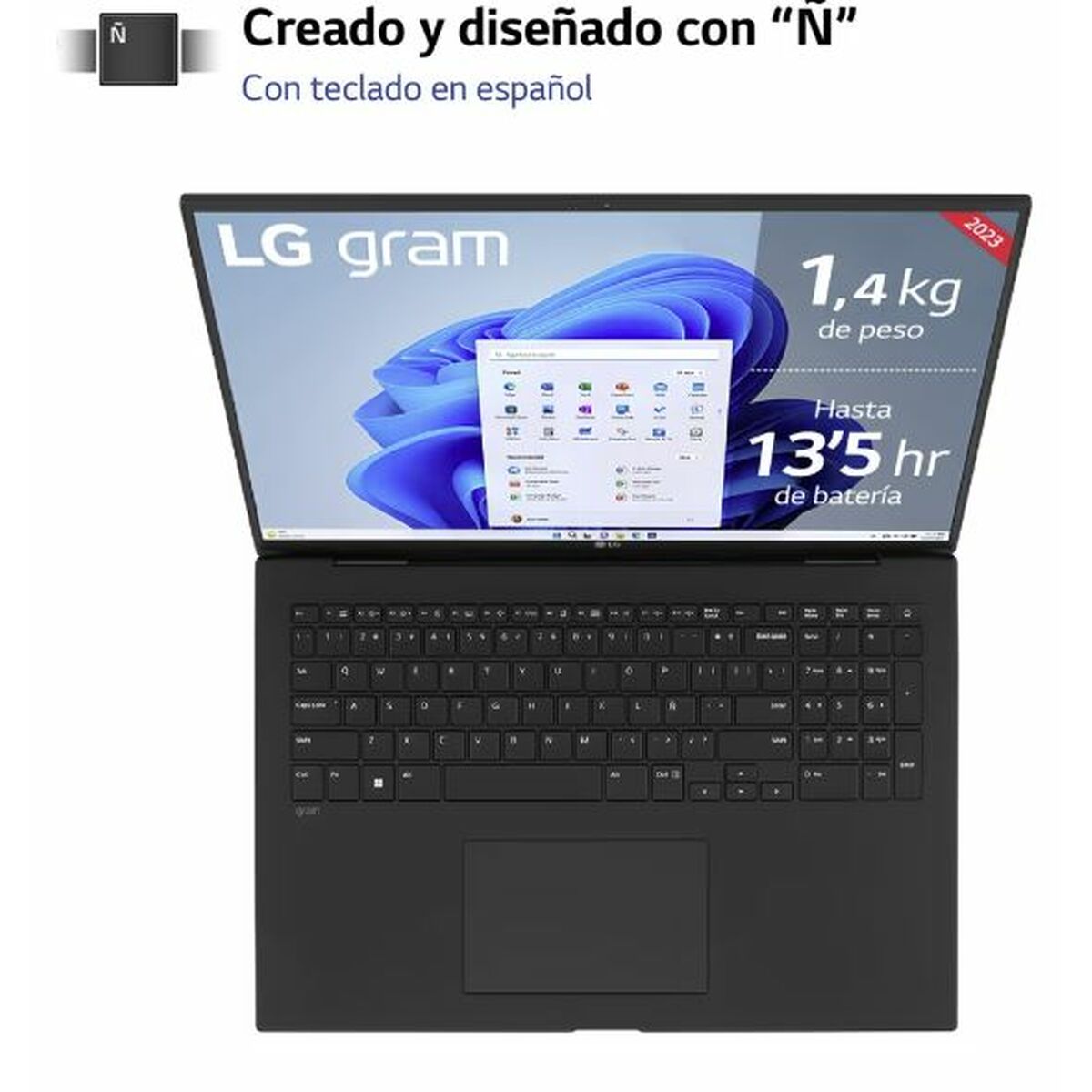 Image de Laptop LG 17Z90R-E.AD78B 17" Intel Core i7-1360P 32 GB RAM 1 TB SSD NVIDIA GeForce RTX 3050 Spanish Qwerty