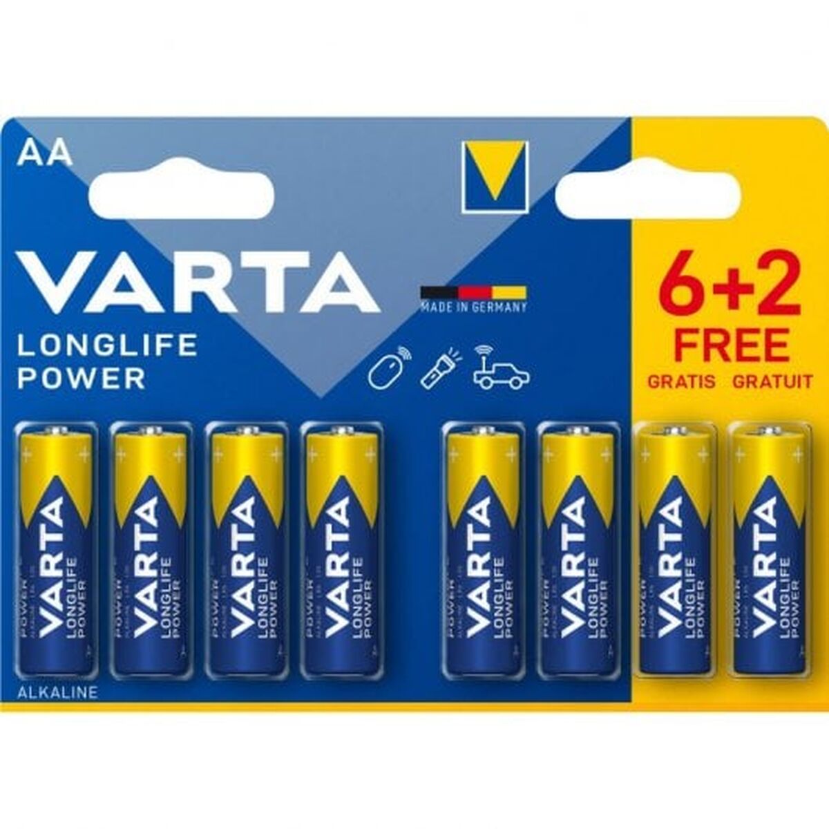 Bild von Alkline-Batterie Varta LR6 AA 1,5V High Energy (8 pcs)