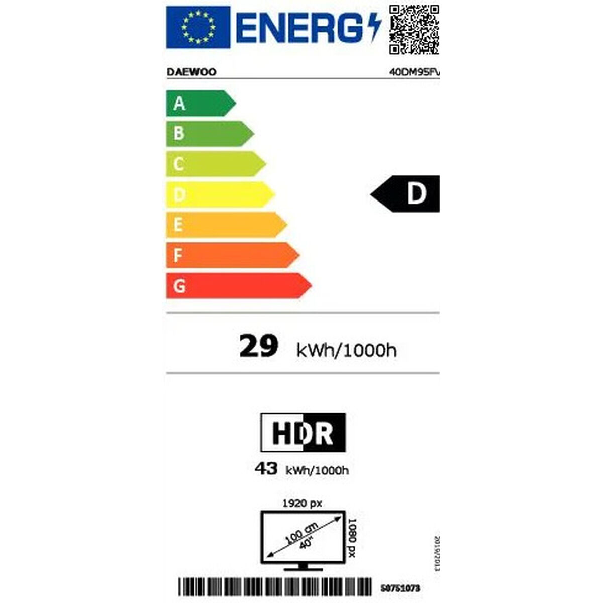 Afbeeldingen van Smart TV Daewoo 40DM95FV Full HD 40" LED