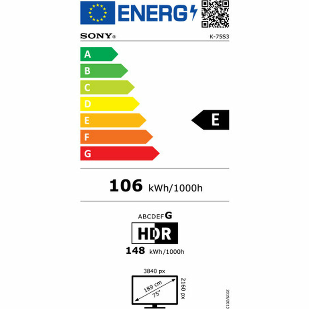 Afbeeldingen van Smart TV Sony K75S35B 75 75" 4K Ultra HD LED HDR WiFi Miracast DVB-T2 Dolby Vision