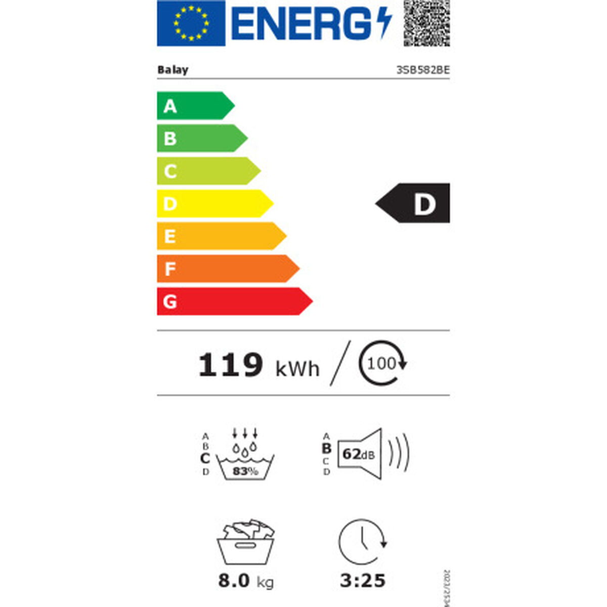 Warmtepompdroger Balay 3SB582BE 8 kg
