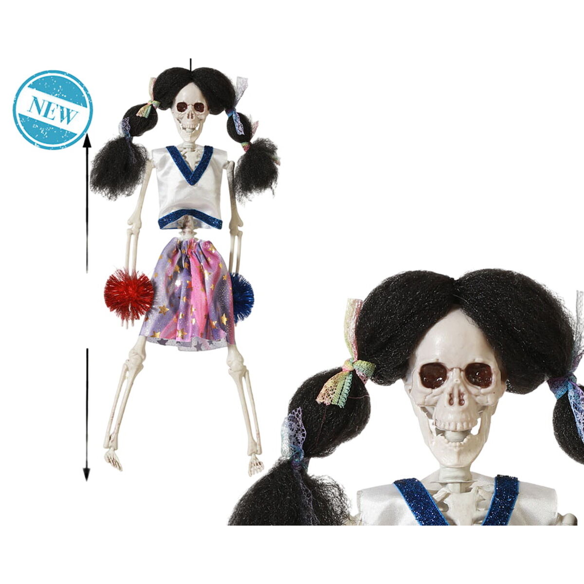 Image secondaire de Décoration d'Halloween Pom-pom girl Squelette 40 cm