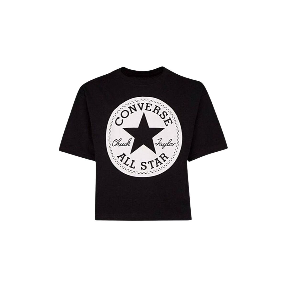 Image secondaire de T shirt à manches courtes Enfant Converse Signature Chuck Patch Boxy Tee Noir