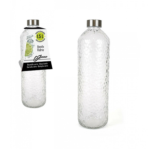 Glass Bottle Shine Inline Anna Metal With relief (1,5 L)