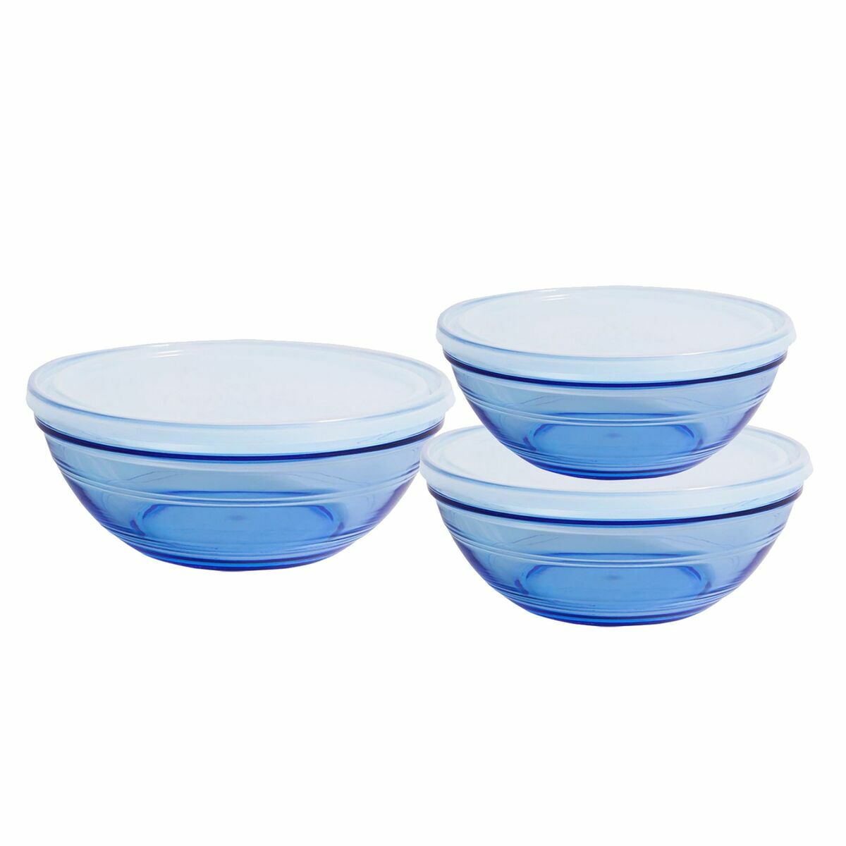 Image secondaire de Set de Bols Duralex Bleu Avec couvercle 3 Pièces (4 Unités)