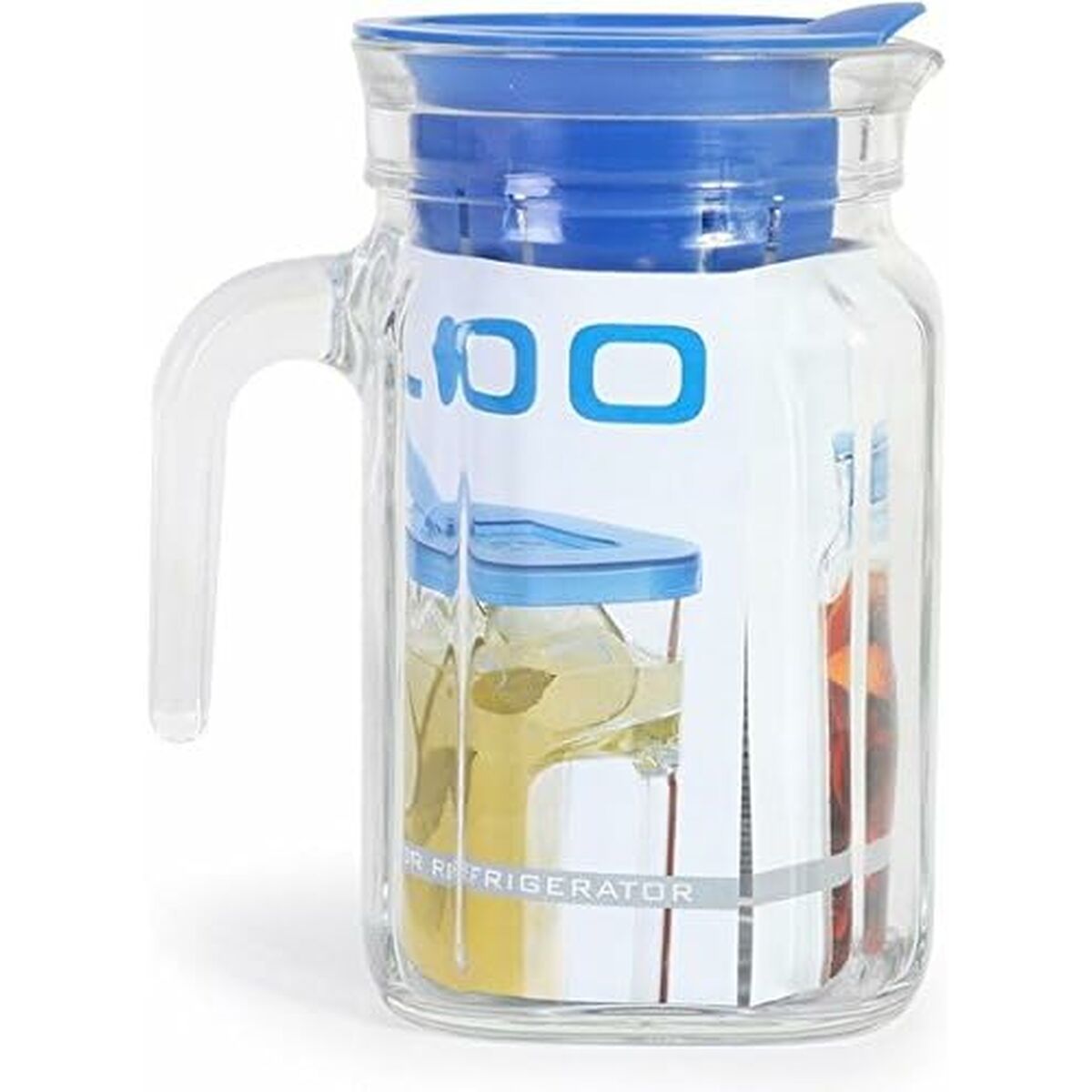 Jar with Lid and Dosage Dispenser Borgonovo Igloo Squared Blue 600 ml (6 Units)
