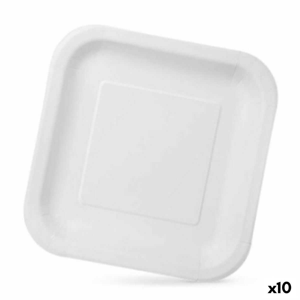 Service de vaisselle Algon Produits à usage unique Blanc Carton 23 x 23 x 1,5 cm (10 Unités)