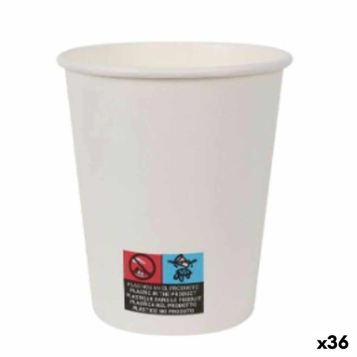 Set de Verres Algon Carton Produits à usage unique Blanc 200 ml 36 Unités (25 Pièces)