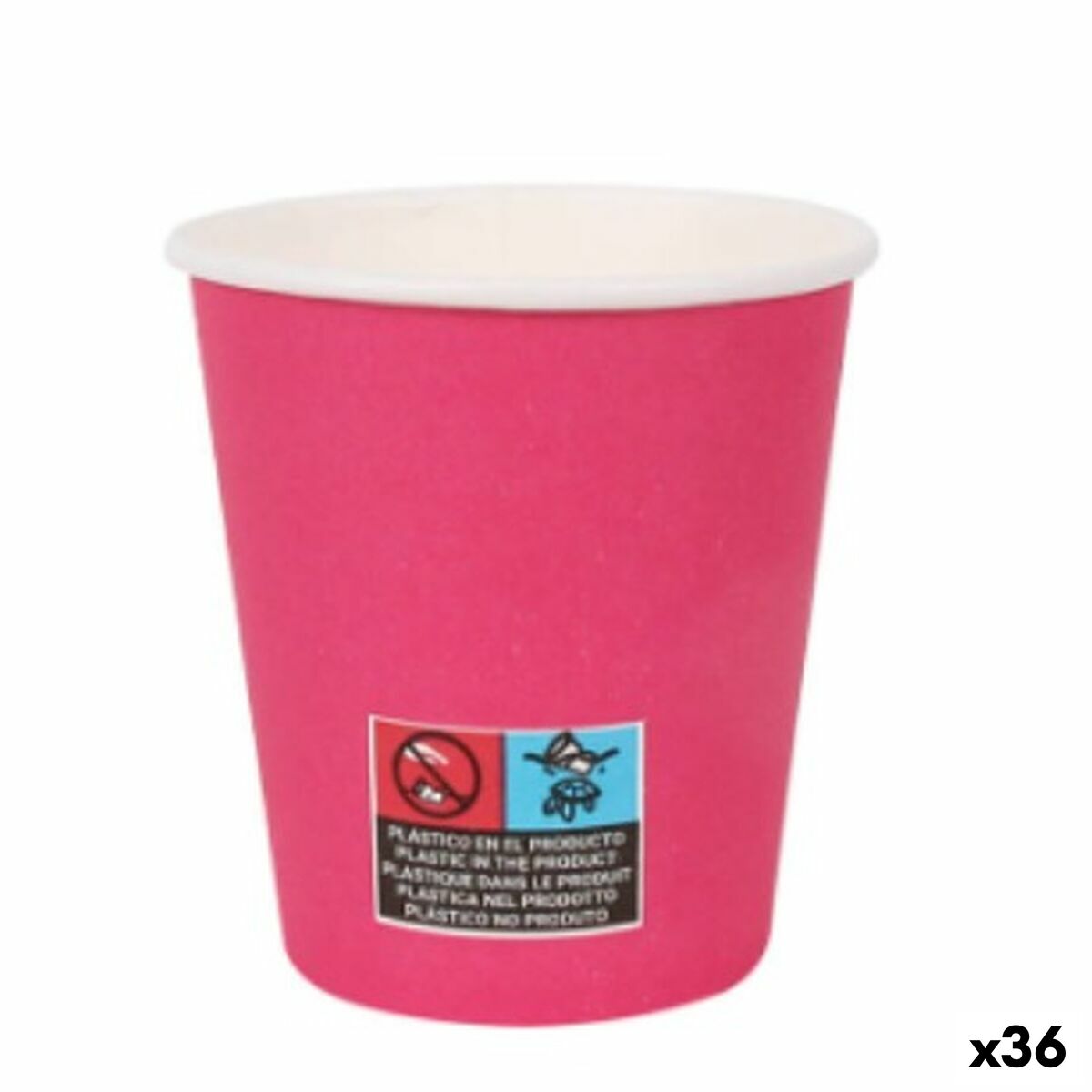 Glazenset Algon Karton Wegwerp 200 ml Fuchsia 36 Stuks (24 Onderdelen)