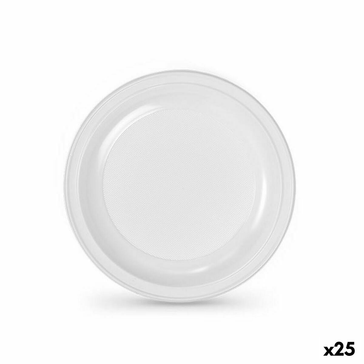 Lot d'assiettes réutilisables Algon Blanc Plastique 22 x 22 x 1,5 cm (24 Unités)