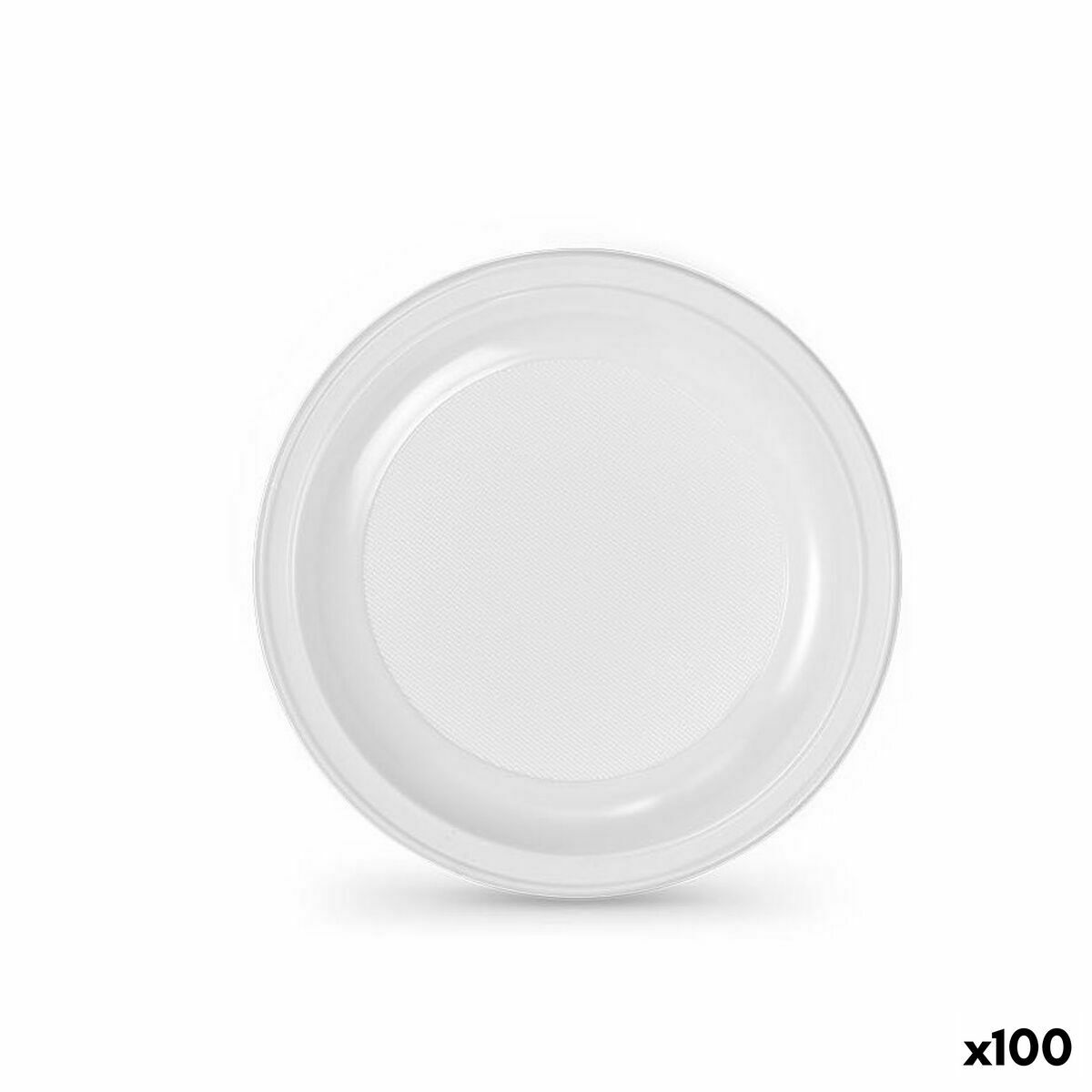 Lot d'assiettes réutilisables Algon Blanc Plastique 22 x 22 x 1,5 cm (6 Unités)