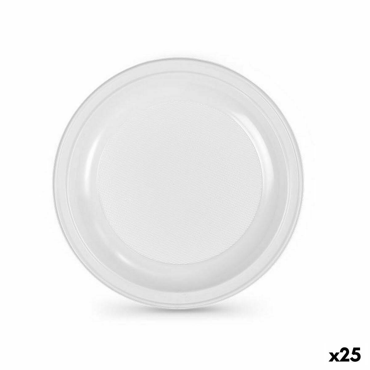 Lot d'assiettes réutilisables Algon Blanc Plastique 25 x 25 x 1,5 cm (12 Unités)