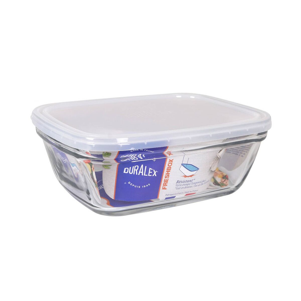 Image secondaire de Boîte à repas rectangulaire avec couvercle Duralex Freshbox Transparent 1,7 L 21,5 x 16,5 x 8 cm (6 Unités)