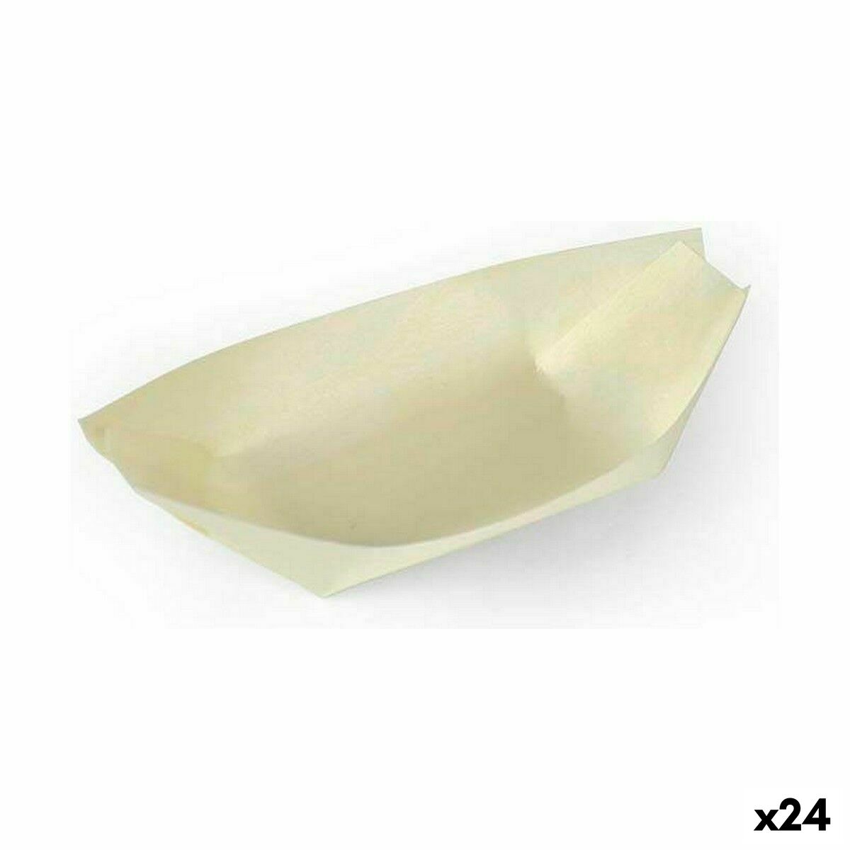 Kommenset Algon Wegwerp Hout 10 Onderdelen 12,5 cm (24 Stuks)