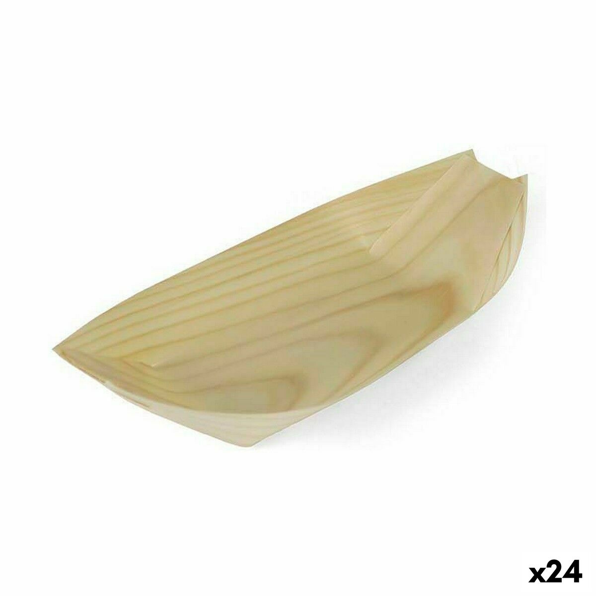 Kommenset Algon Wegwerp Hout 4 Onderdelen 23 cm (24 Stuks)