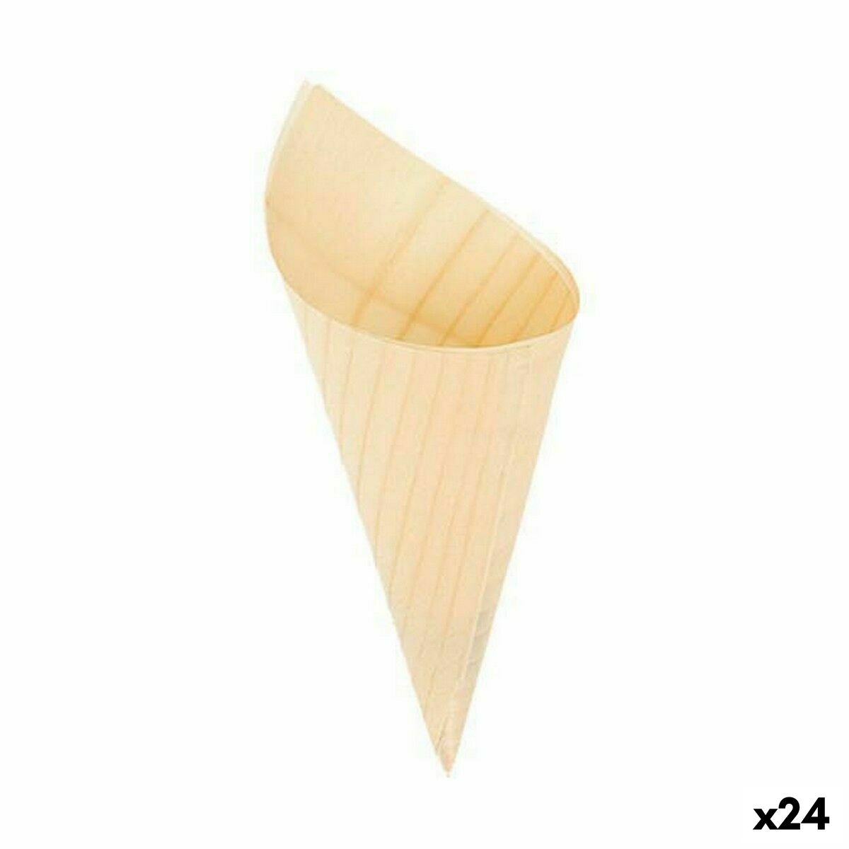 Kommenset Algon Kegels Wegwerp Hout 10 Onderdelen 15,5 cm (24 Stuks)