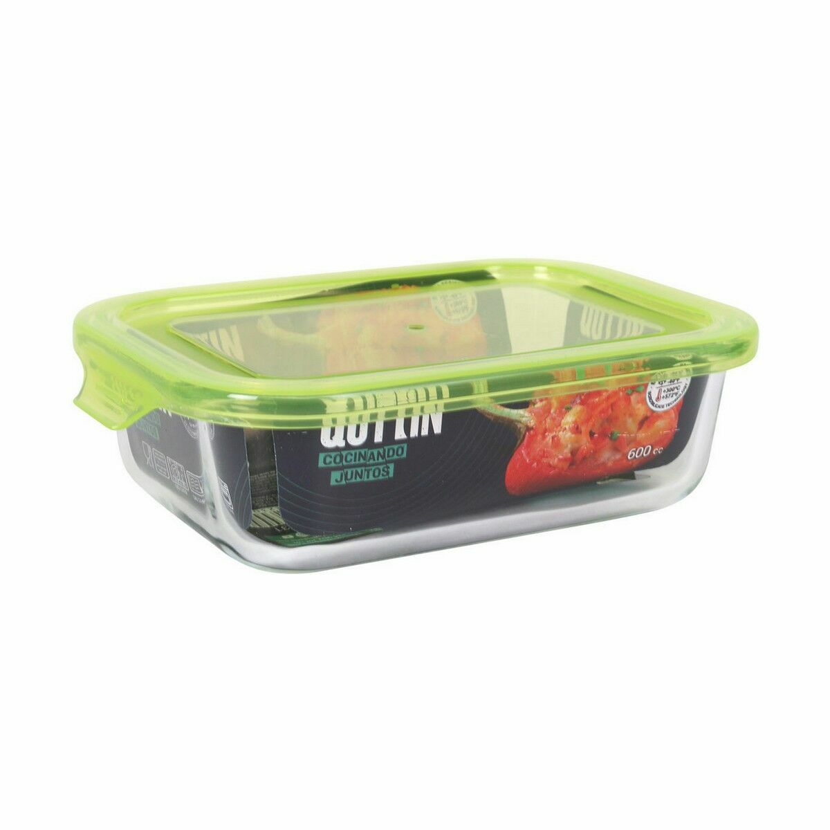 Image secondaire de Boîte à lunch hermétique Quttin Vert Transparent Rectangulaire 0,6 L (6 Unités)