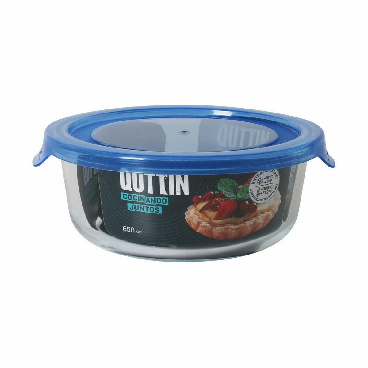 Image secondaire de Boîte à lunch hermétique Quttin Bleu Transparent 650 ml (6 Unités)