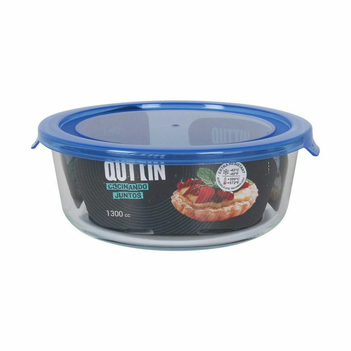 Image secondaire de Boîte à lunch hermétique Quttin Bleu Transparent 1,3 L (6 Unités)
