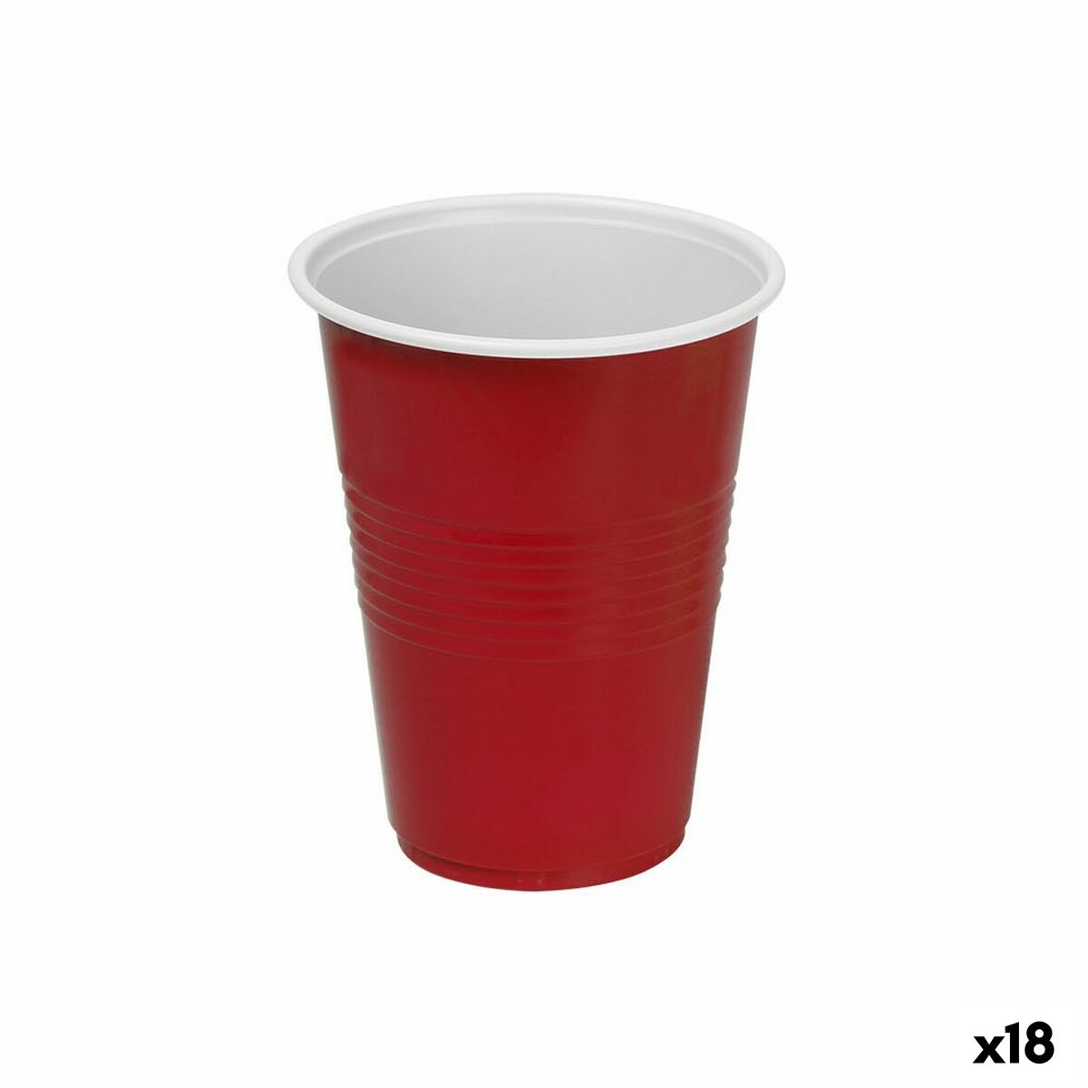 Set van herbruikbare glazen Algon Plastic Rood 10 Onderdelen 450 ml (18 Stuks)