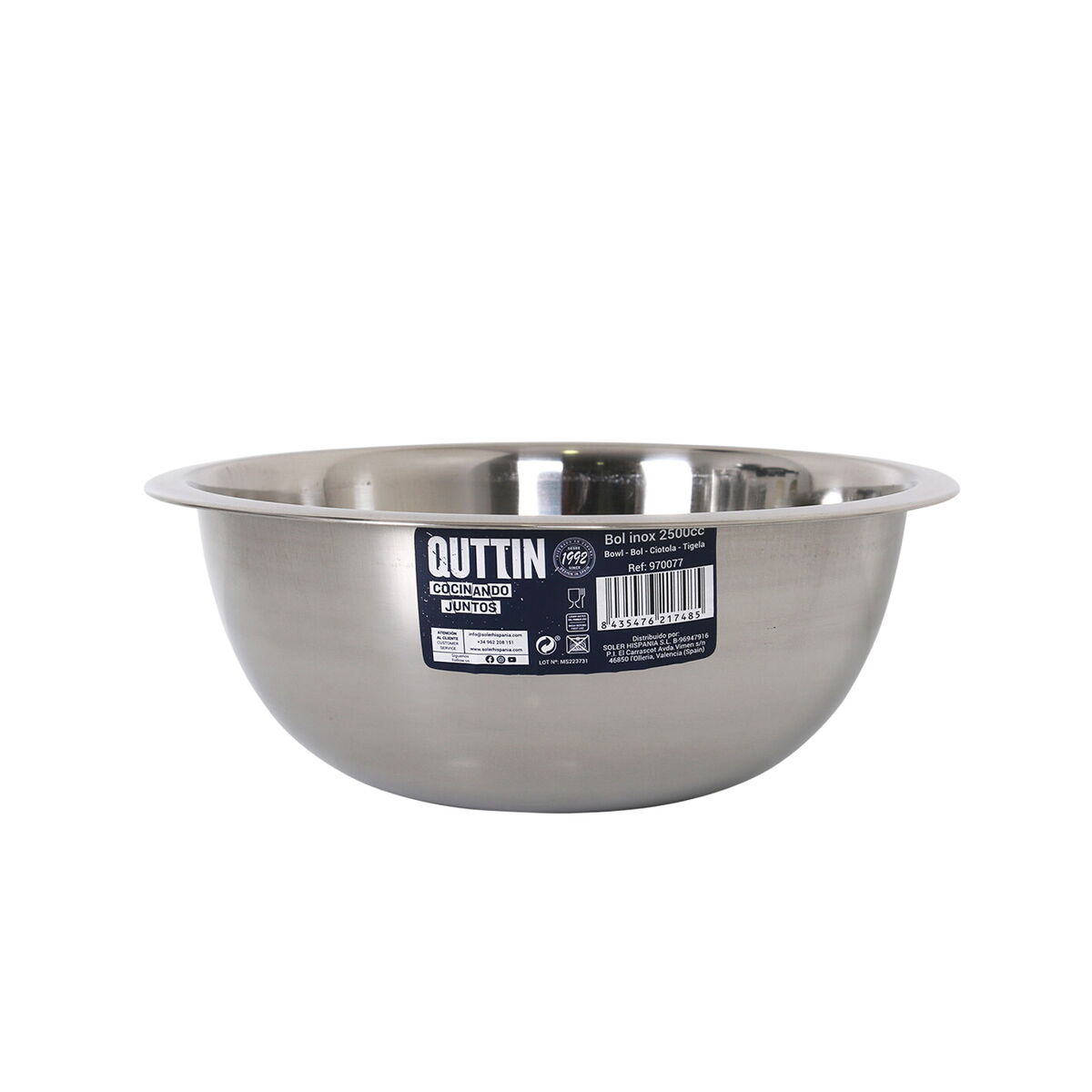 Image secondaire de Bol mélangeur Quttin 2,5 L Métal 24,2 x 9,6 cm (18 Unités)