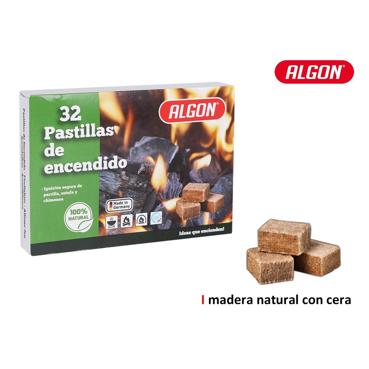 Image secondaire de Bois avec cire pour barbecue Algon Bois (24 Unités)