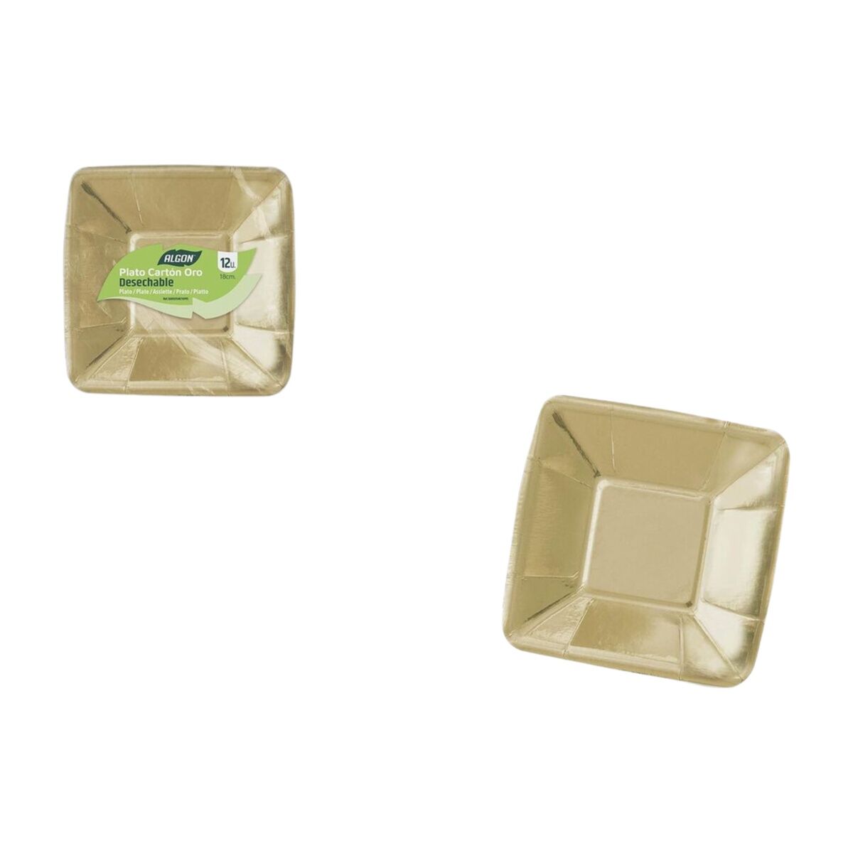 Image secondaire de Service de vaisselle Algon Doré 18 cm 12 Pièces (18 Unités)