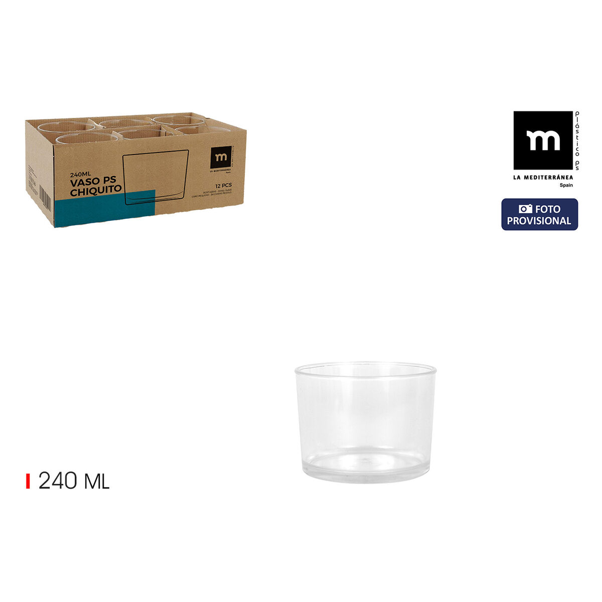 Image secondaire de Verre à bière La Mediterránea 0,24 l (24 Unités)