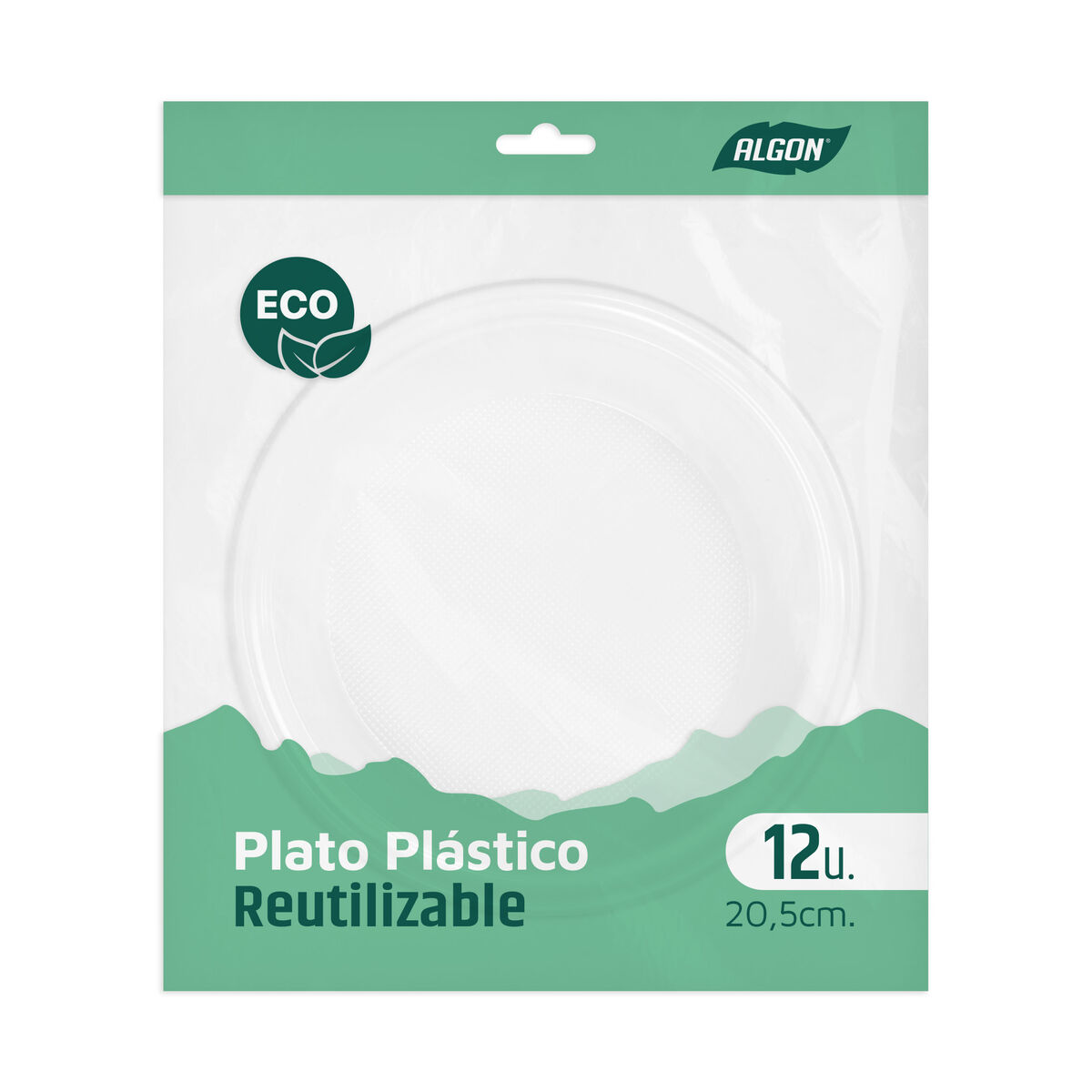 Image secondaire de Service de vaisselle Algon Plastique 20,5 cm 20,5 x 3 cm 12 Pièces (18 Unités)