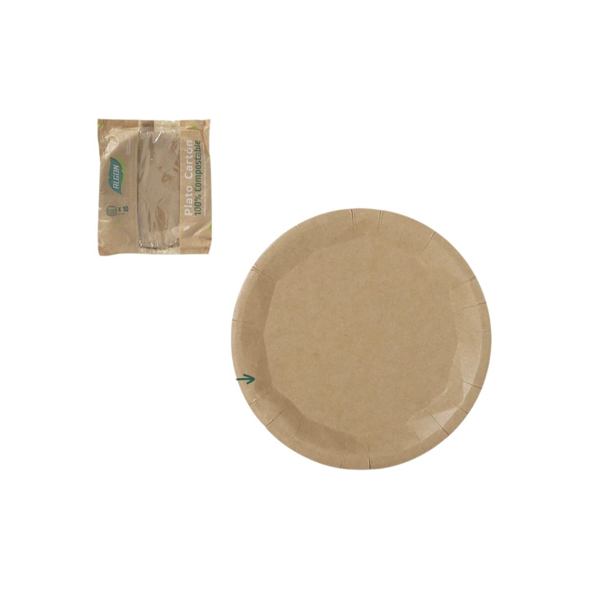 Image secondaire de Service de vaisselle Algon Marron 22 cm 10 Pièces (24 Unités)