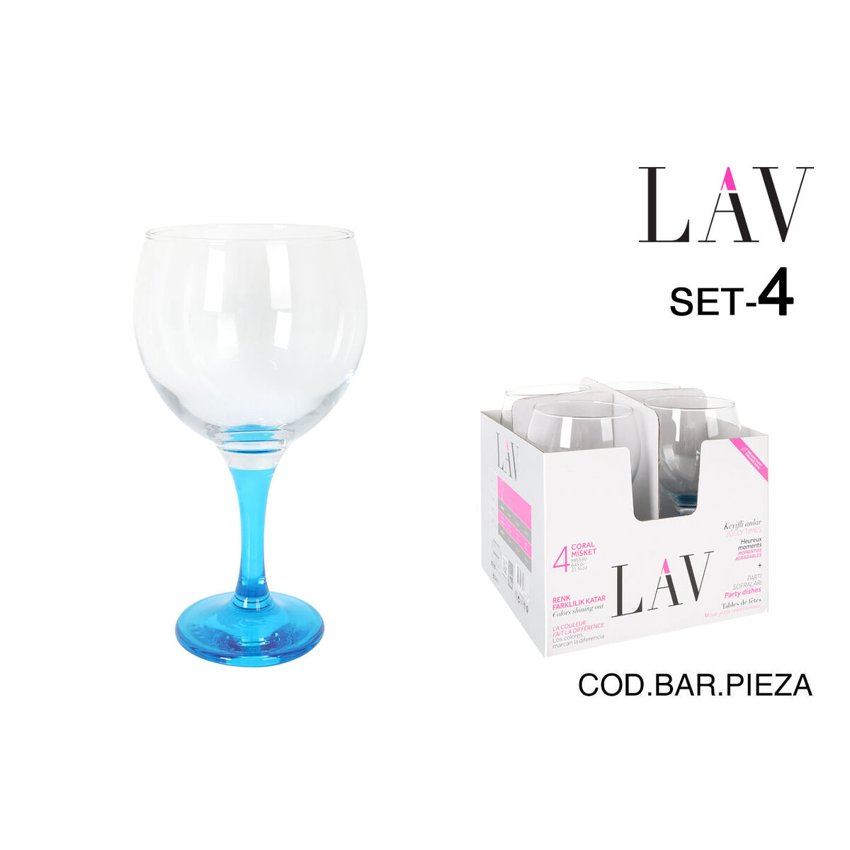 Image secondaire de Verre à cocktail LAV Bleu 4 Pièces (6 Unités)