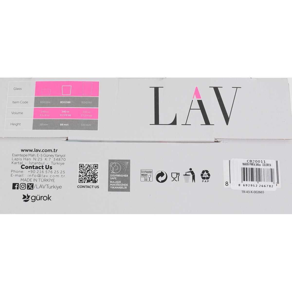 Image secondaire de Verre à bière LAV BDG386PBT.60 4 Pièces (6 Unités)