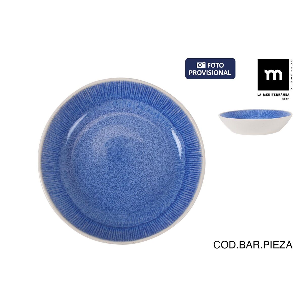 Image secondaire de Assiette creuse La Mediterránea Calobra Bleu (18 Unités)