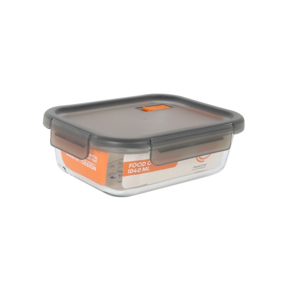 Image secondaire de Boîte à lunch hermétique MasterChef Gris Transparent Rectangulaire 1,04 L (6 Unités)