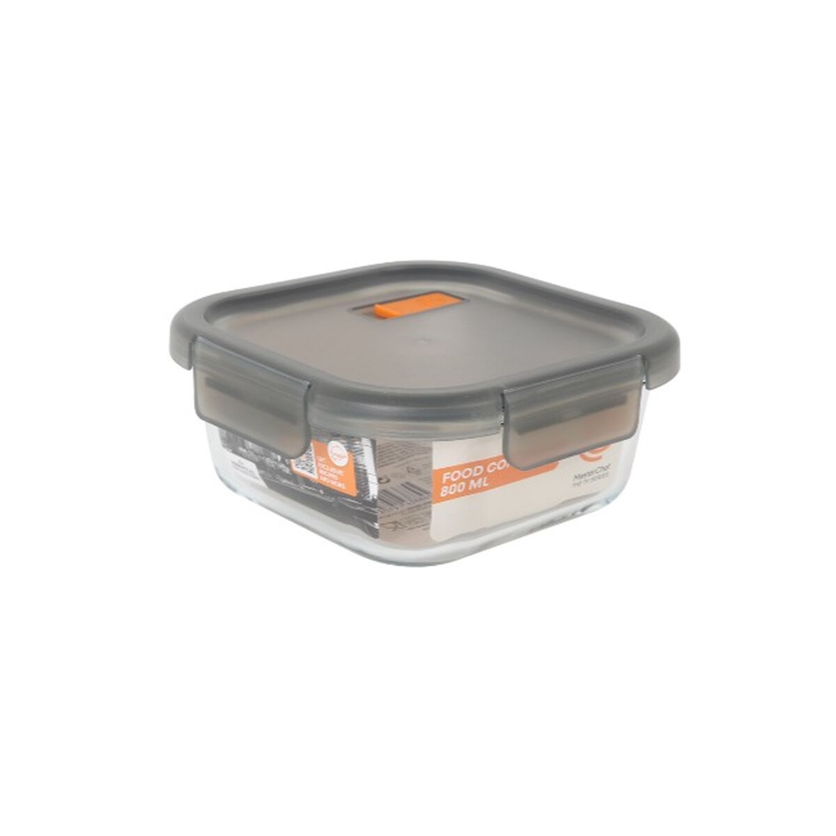 Image secondaire de Boîte à lunch hermétique MasterChef Gris Transparent Carré 800 ml (6 Unités)