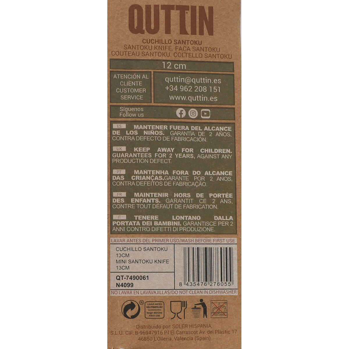 Image secondaire de Couteau de cuisine Quttin Terra 13 cm (36 Unités)