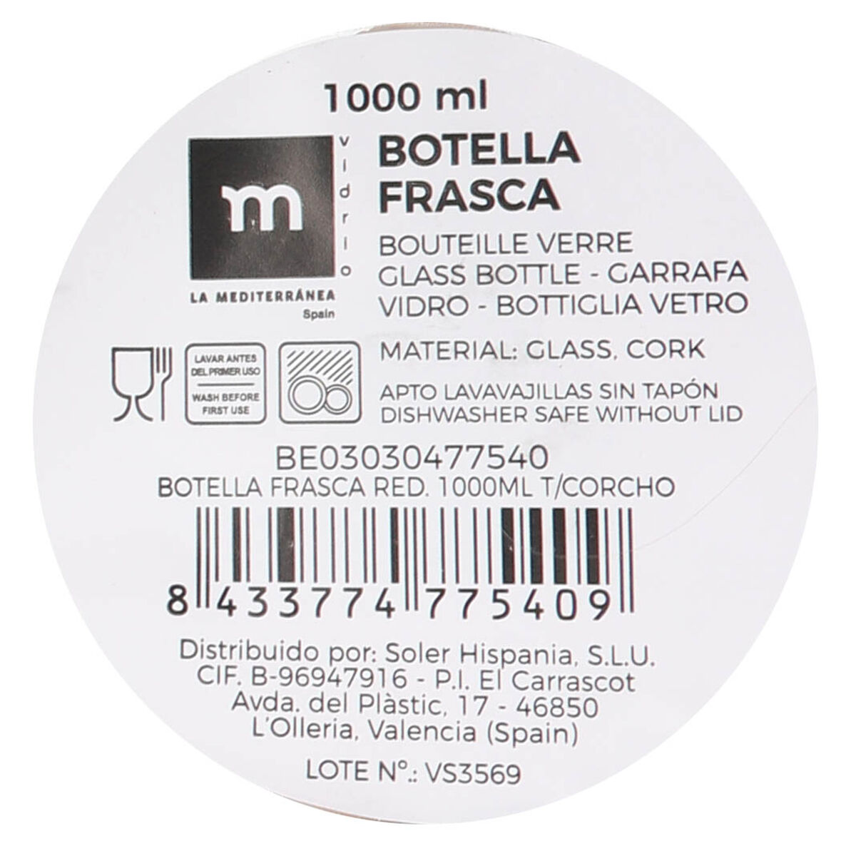 Image secondaire de Bouteille en Verre La Mediterránea 1 L (12 Unités)