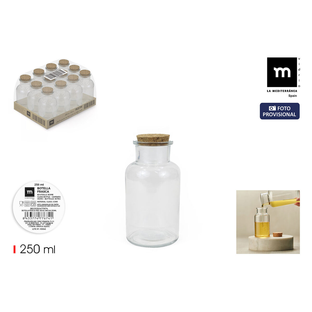 Image secondaire de Bouteille en Verre La Mediterránea 250 ml 0,25 L (36 Unités)