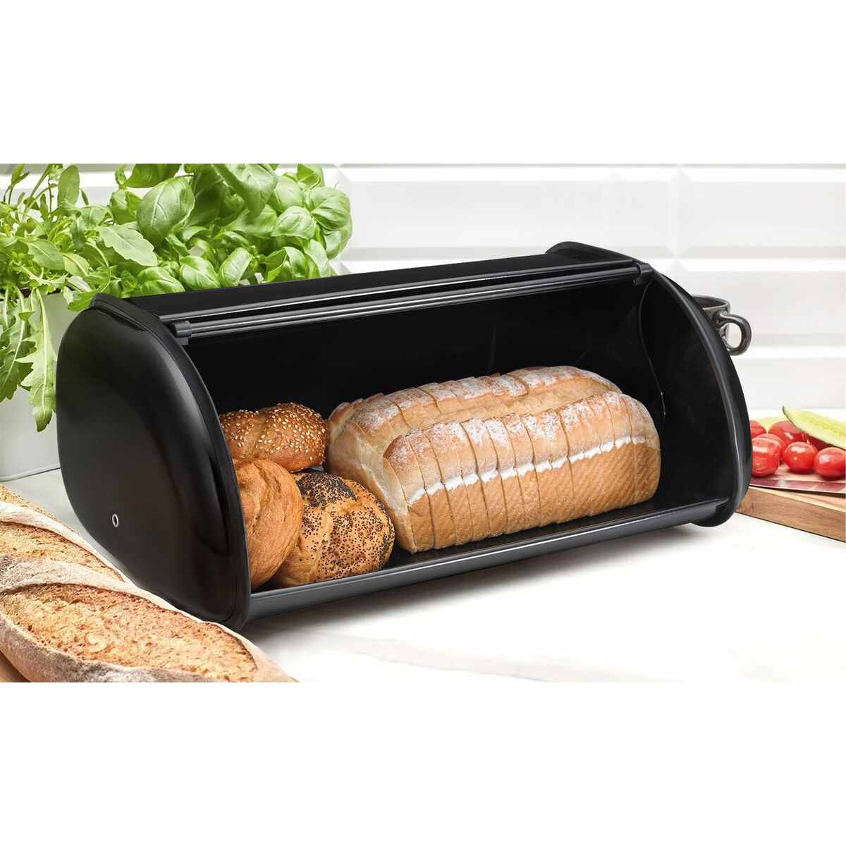 Breadbasket Quttin Black Metal 43,5 x 27,5 x 18,5 cm (3 Units), view 2