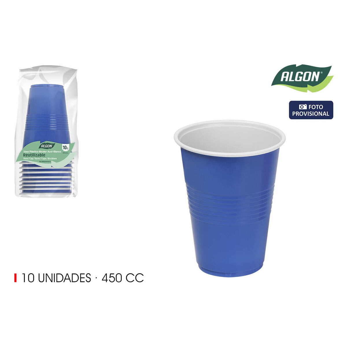 Image secondaire de Set de Verres Algon Bleu 450 ml 10 Pièces (18 Unités)