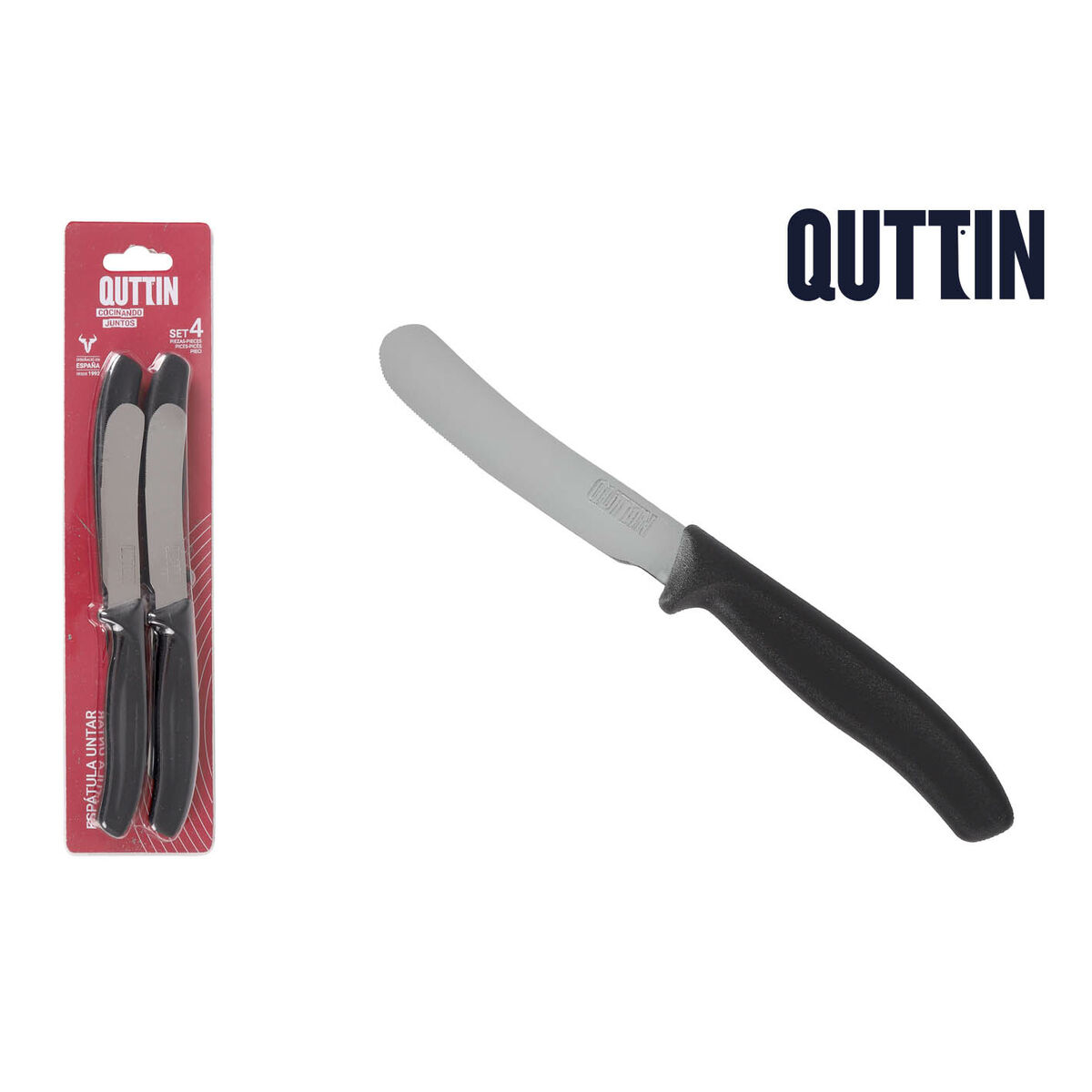 Image secondaire de Couteau de cuisine Quttin Basic 8 cm 4 Pièces (18 Unités)